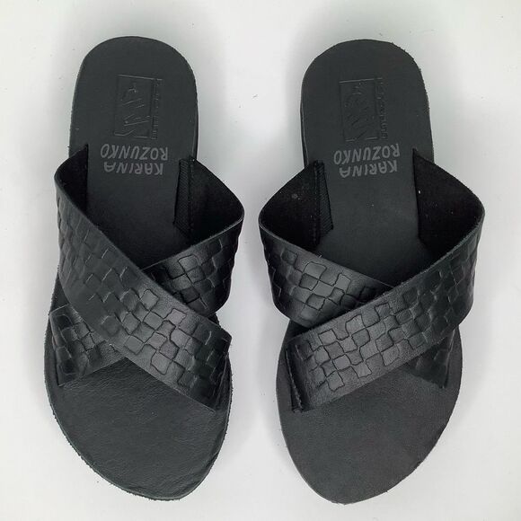 Vans Karina Rozunko Ultra Crush Black Leather Women’s Summer Sandals Sz 8 - Picture 8 of 10